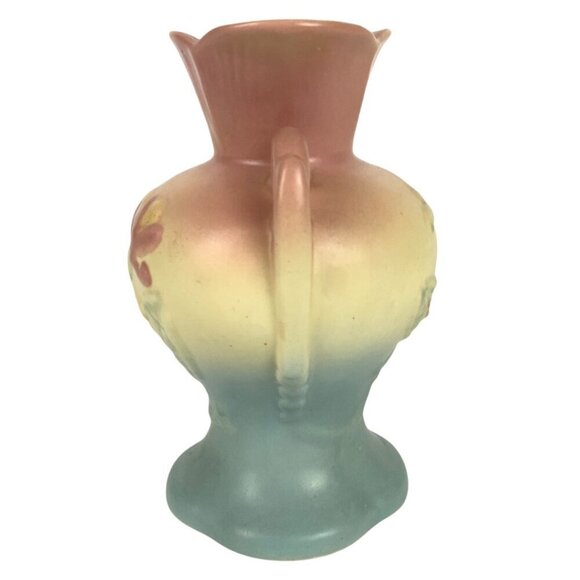 Vintage Hull Art Pottery Vase Magnolia Matte Pink Yellow Green USA Made - Picture 2 of 9